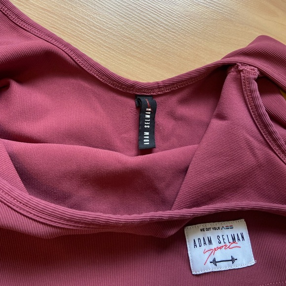 Adam Selman Sport Ribbed Burgundy Leggings and Sports Bra Set - Picture 9 of 10